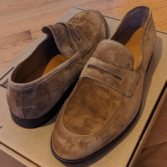 Mens Bally Webb Cowboy Suede Loafers 
